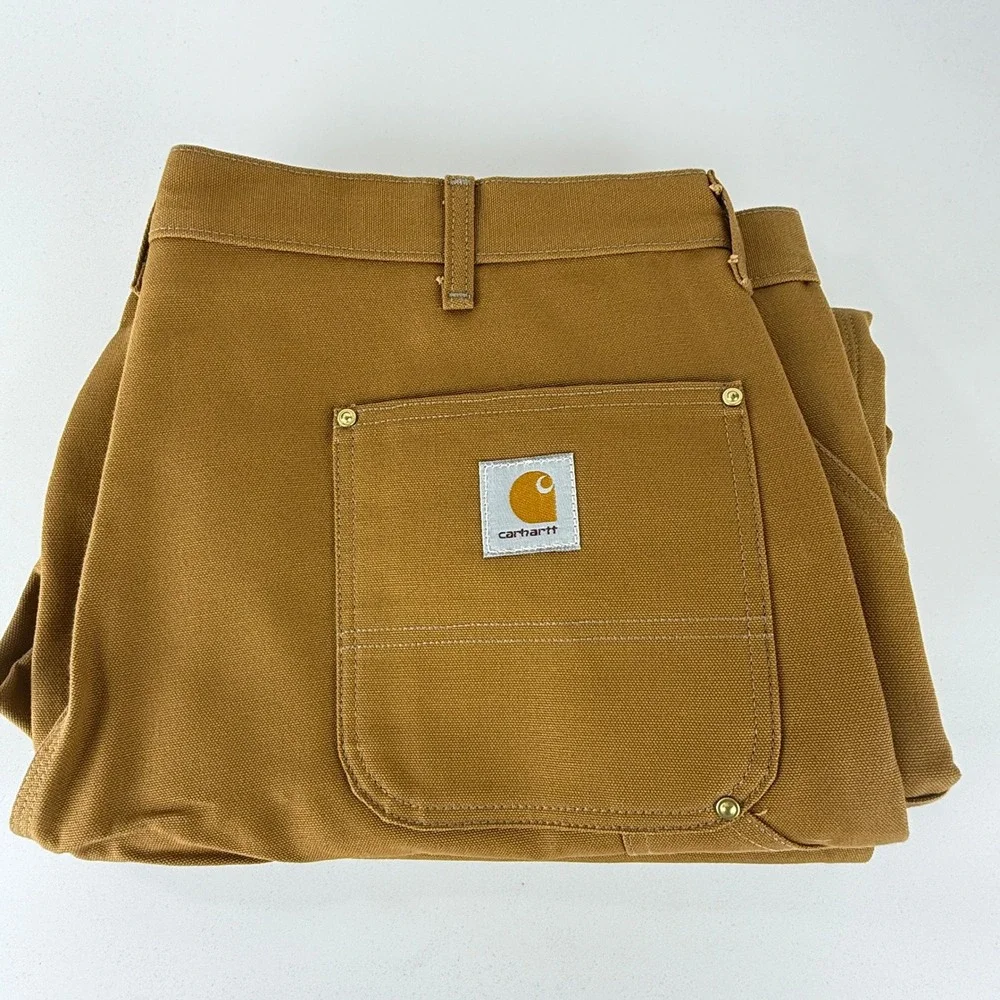 Carhartt 62W Double‎ Front Work Dungaree Brown Duck Pants 44x28 USA NWT NOS